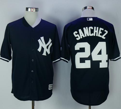 Yankees #24 Gary Sanchez Navy Blue New Cool Base Stitched MLB Jersey - Click Image to Close